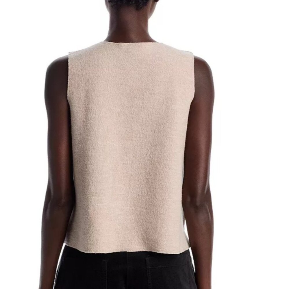 Eileen Fisher round neck sleeveless vest in Maple Oat Size 1X - Picture 3 of 6